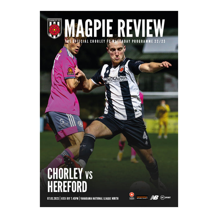 2022/23 #21 Chorley v Hereford National League North 07.03.23 Printed Programme