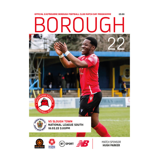 2022/23 #22 Eastbourne Borough v Slough Town National League South 18.03.23 Printed Programme