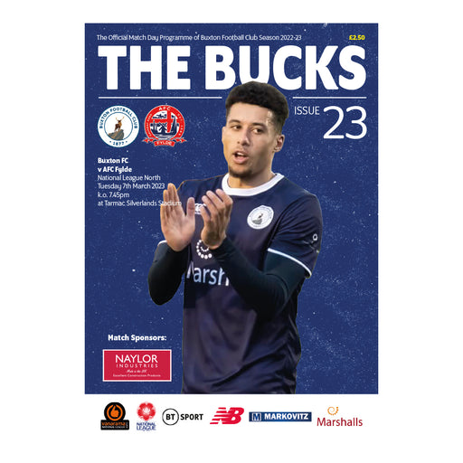 2022/23 #23 Buxton v AFC Fylde National League North 07.03.23 Programme