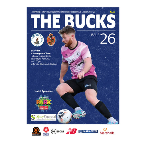 2022/23 #26 Buxton v Spennymoor Town National League North 01.04.23 Programme