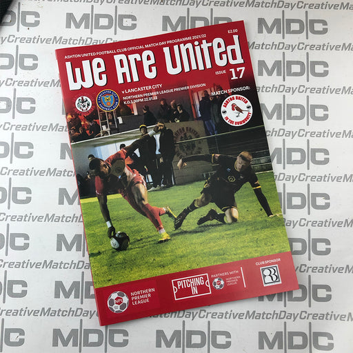 2021/22 #17 Ashton United v Lancaster City NPL 22.01.22 Programme