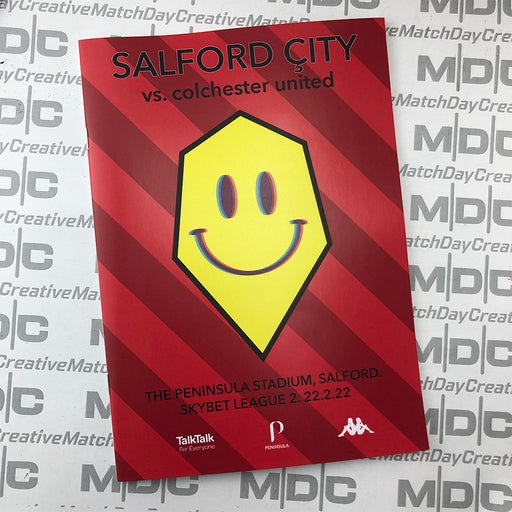 2021/22 #17 Salford City v Colchester United SkyBet League 2 22.01.22 Programme