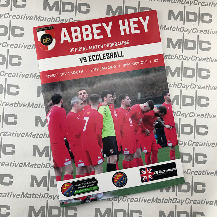 2021/22 #21 Abbey Hey v Eccleshall 29.01.22 NWCFL Programme