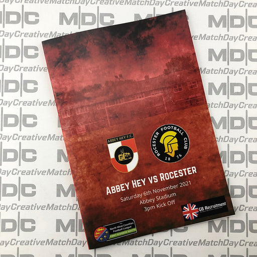 2021/22 #13 Abbey Hey v Rocester 06.11.21 NWCFL Programme