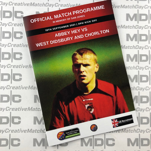 2021/22 #07 Abbey Hey v West Didsbury & Chorlton 18.09.21 NWCFL Programme