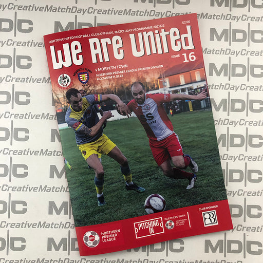 2021/22 #16 Ashton United v Morpeth Town NPL 11.01.22 Programme