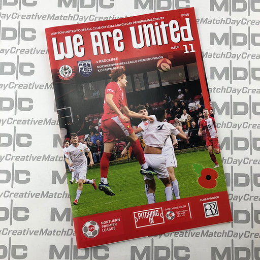 2021/22 #11 Ashton United v Radcliffe NPL 09.11.21 Programme