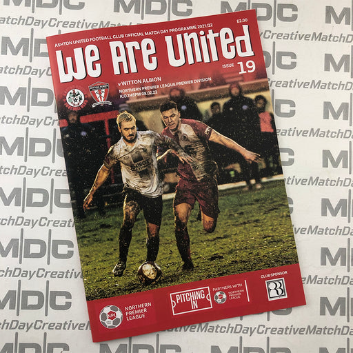 2021/22 #19 Ashton United v Witton Albion NPL 08.02.22 Programme