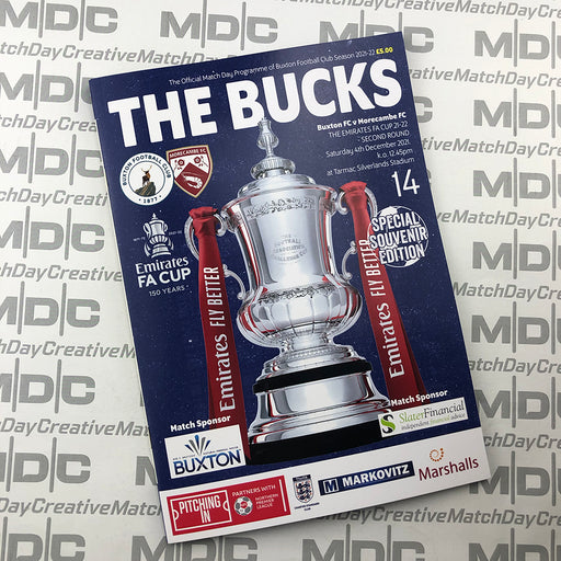 2021/22 #14 Buxton v Morecambe FA Cup 04.12.21 Programme