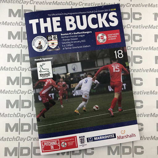 2021/22 #18 Buxton v Stafford Rangers NPL 01.01.22 Programme