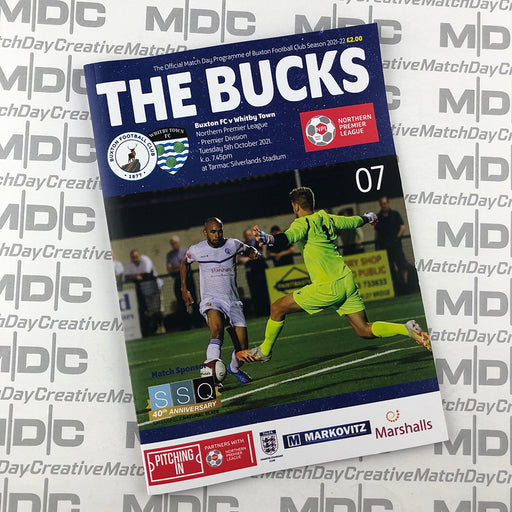 2021/22 #07 Buxton v Whitby Town NPL 05.10.21 Programme