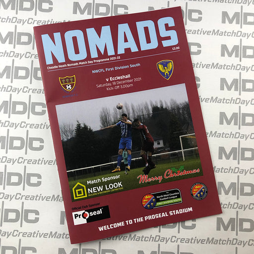 2021/22 #11 Cheadle Heath Nomads v Eccleshall 18.12.21 NWCFL Programme