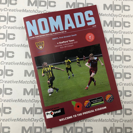 2021/22 #08 Cheadle Heath Nomads v Stafford Town 13.11.21 NWCFL Programme