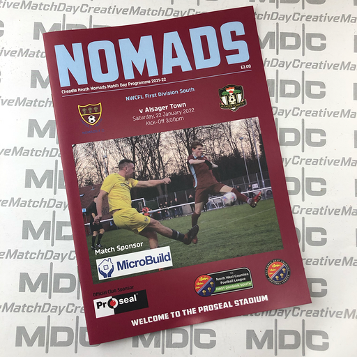 2021/22 #13 Cheadle Heath Nomads v Alsager Town 22.01.22 NWCFL Programme
