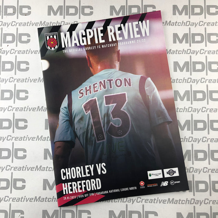 2021/22 #13 Chorley v Hereford National League North 29.01.21 Printed Programme