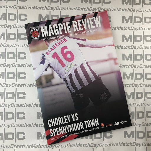 2021/22 #14 Chorley v Spennymoor Town National League North 08.02.22 Printed Programme Postponed