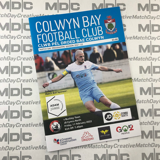 2021/22 #12 Colwyn Bay v Buckley Town JD Cymru North 11.02.22 Programme