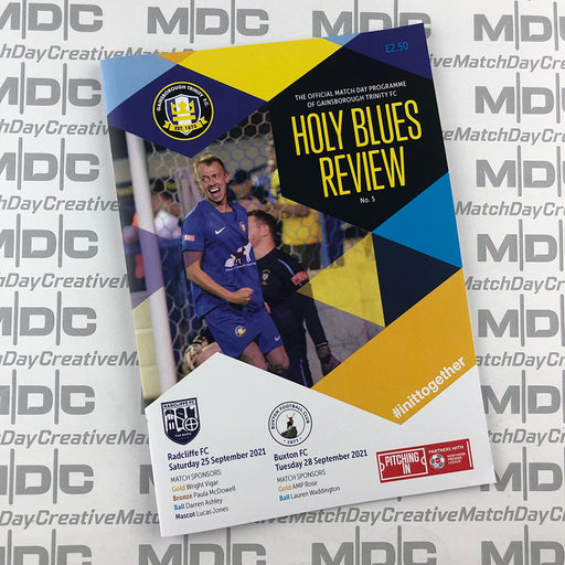 2021/22 #05 Gainsborough Trinity v Radcliffe NPL 25.09.21 and v Buxton 28.09.21 Programme