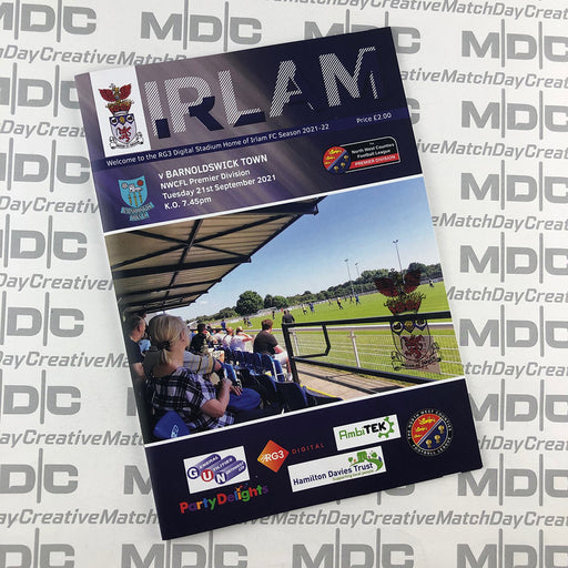 2021/22 #07 Irlam v Barnoldswick Town NWCFL 21.09.21 Programme