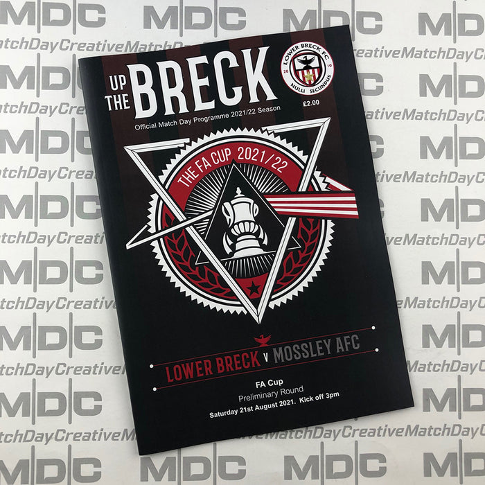 2021/22 #03 Lower Breck v Mossley 21.08.21 FA Cup Programme