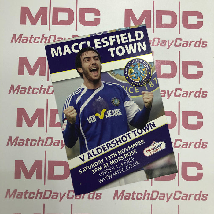 Macclesfield Town v Aldershot Town Trading Card