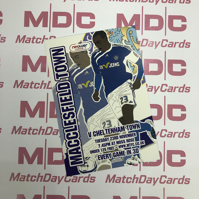 Macclesfield Town v Cheltenham Town Trading Card