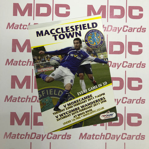 Macclesfield Town v Morecambe and v Wycombe Wanderers Trading Card