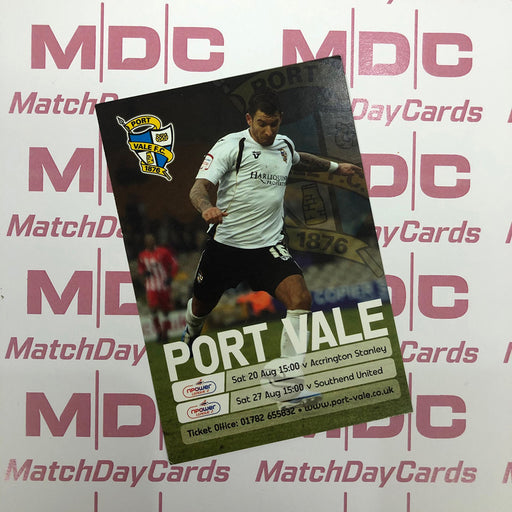 Port Vale v Accrington Stanley and v Southend United Trading Card
