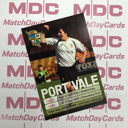 Port Vale v Bradford City and v Shrewsbury Town Trading Card