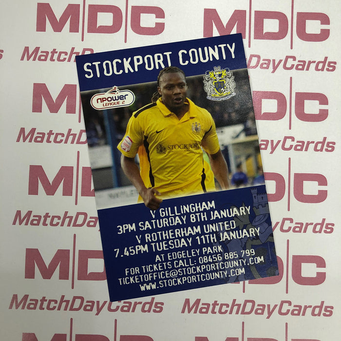 Stockport County v Gillingham and v Rotherham United Trading Card