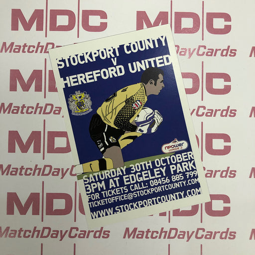 Stockport County v Hereford United Trading Card
