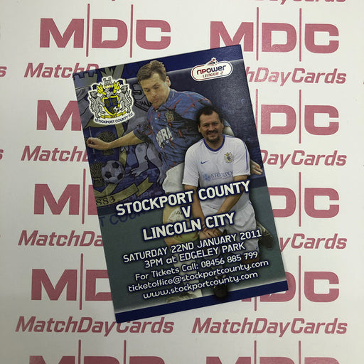 Stockport County v Lincoln City Trading Card
