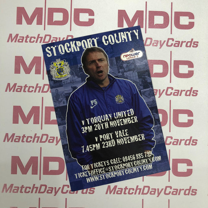 Stockport County v Torquay United and v Port Vale Trading Card