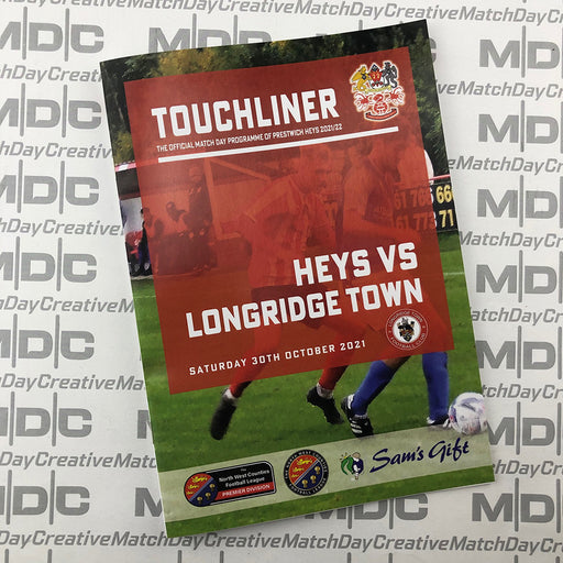 2021/22 #13 Prestwich Heys v Longridge Town NWCFL 30.10.21 Programme