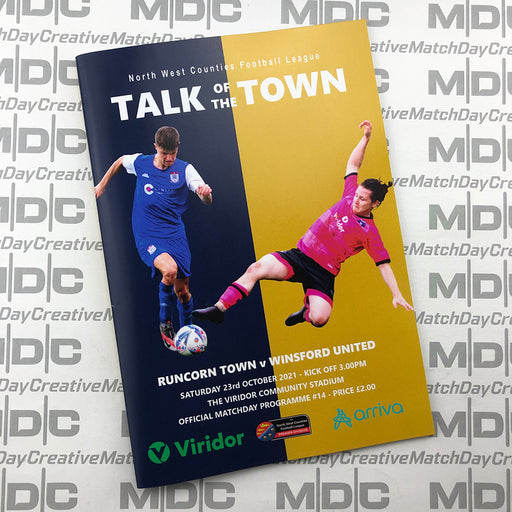 2021/22 #13 Runcorn Town v Winsford United 23.10.21 NWCFL Programme