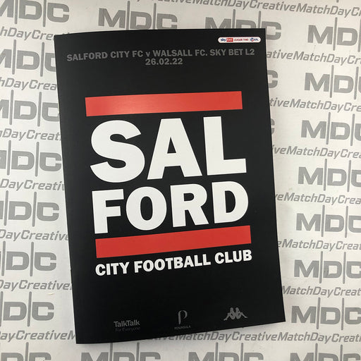 2021/22 #23 Salford City v Walsall SkyBet League 2 26.03.22 Programme