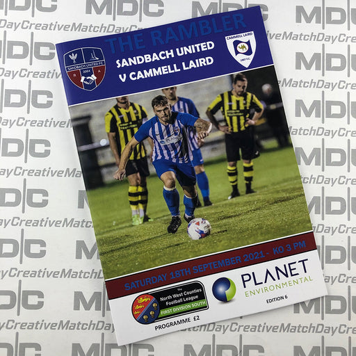 2021/22 #06 Sandbach United v Cammell Laird NWCFL 18.09.21 Programme