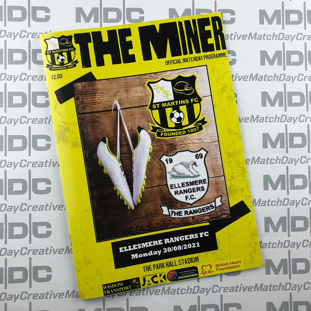 2021/22 #05 St Martins v Ellesmere Rangers NWCFL 30.08.21 Programme ...