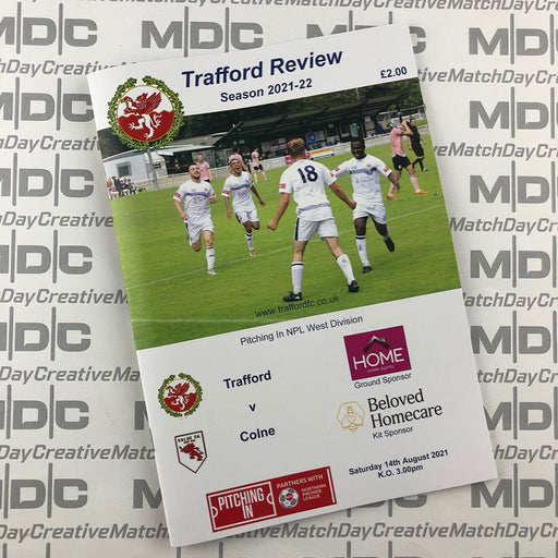 2021/22 #01 Trafford v Colne NPL 14.08.21 Printed Programme