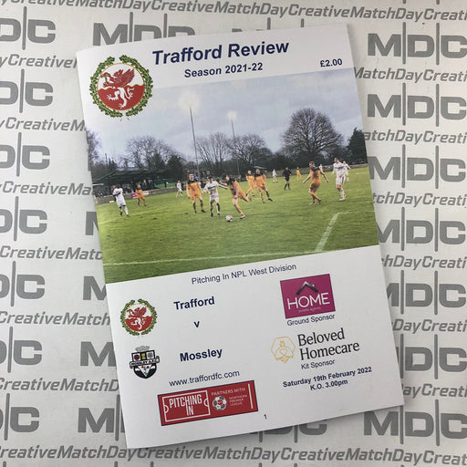 2021/22 #17 Trafford v Mossley 19.02.22 Printed Programme