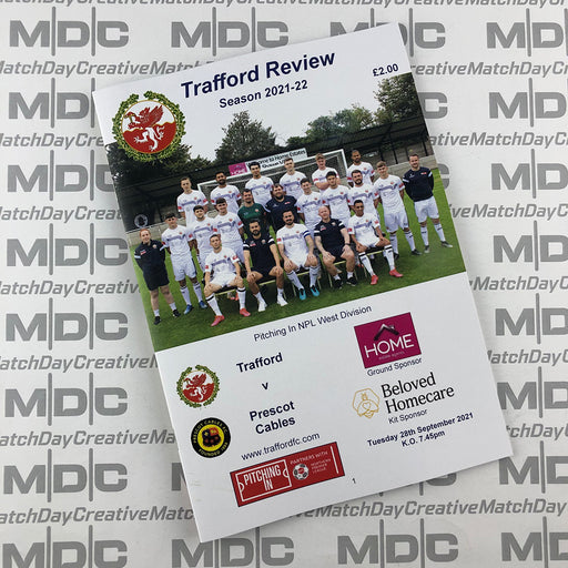 2021/22 #07 Trafford v Prescot Cables NPL 28.09.21 Printed Programme