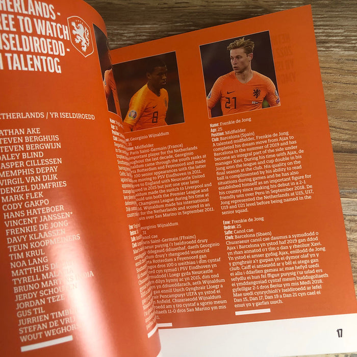 2022 #03 Cymru (Wales) UEFA Nations League Guide - Netherlands, Belgium & Poland. Printed programme