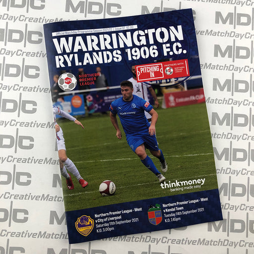 2021/22 #07 Warrington Rylands v City of Liverpool 11.09.21 and Kendal Town 14.09.21 NPL Programme