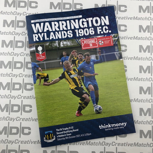 2021/22 #10 Warrington Rylands v Hebburn Town 09.10.21 FA Trophy Programme