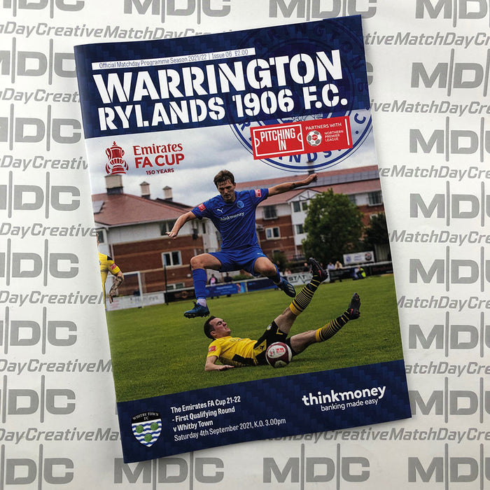 2021/22 #06 Warrington Rylands v Whitby Town 04.09.21 FA Cup Programme